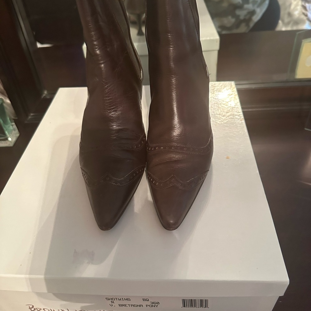 Manolo Blahnik Dark Brown Heeled Boots